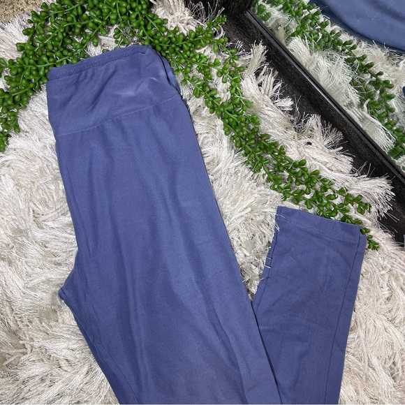 🌸5/$25🌸LulaRoe Slate Blue Stretchy Full Length Leggings One Size - Picture 12 of 16